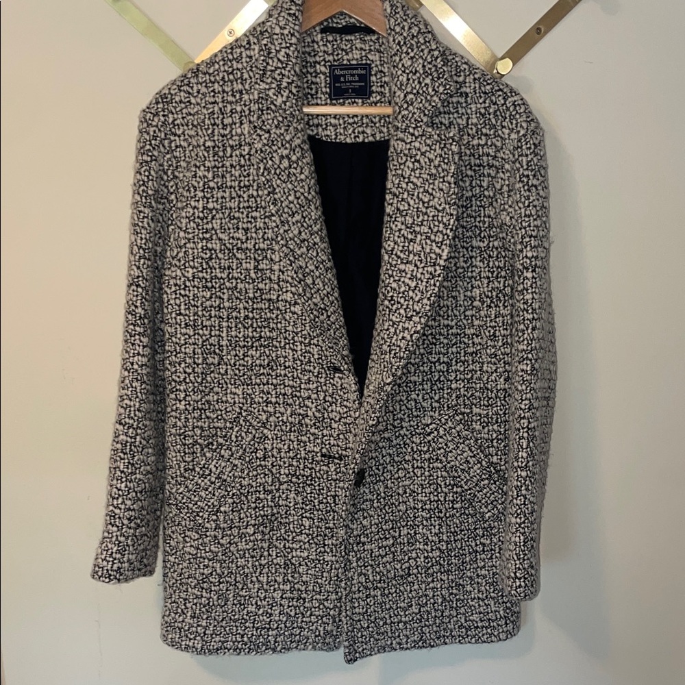 Abercrombie & Fitch Black and White Tweed Jacket